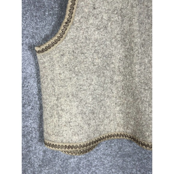 Monarca Wool Blend Sleeveless Western Riding Rodeo Vest Womens Large Tan Cream - Picture 11 of 13